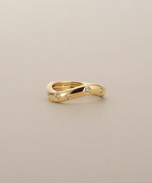 COCOSHNIK / ココシュニック リング | K18ウェーブラインドット リング細 | 詳細1
