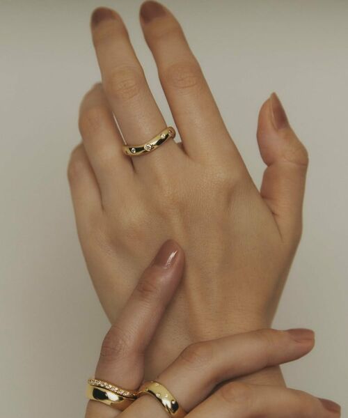 COCOSHNIK / ココシュニック リング | K18ウェーブラインドット リング細 | 詳細8