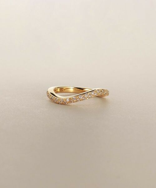 COCOSHNIK / ココシュニック リング | K18ダイヤモンド ウェーブラインパヴェ リング | 詳細1