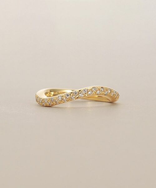 COCOSHNIK / ココシュニック リング | K18ダイヤモンド ウェーブラインパヴェ リング | 詳細2