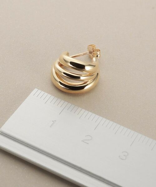 COCOSHNIK / ココシュニック ピアス・イヤリング | K10トリプルカーブフープ スタッドピアス | 詳細4