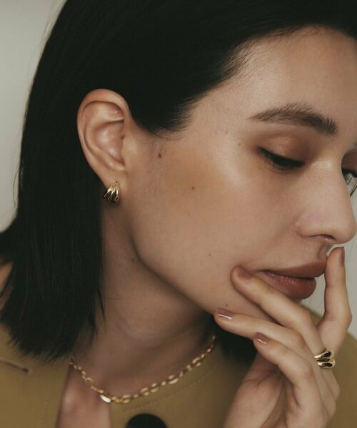 COCOSHNIK / ココシュニック ピアス・イヤリング | K10トリプルカーブフープ スタッドピアス | 詳細7