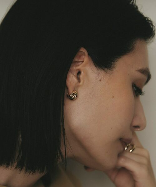 COCOSHNIK / ココシュニック ピアス・イヤリング | K10トリプルカーブフープ スタッドピアス | 詳細8