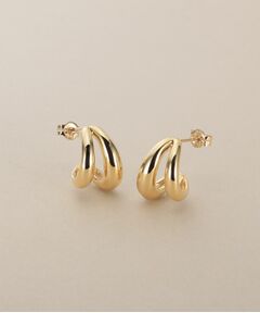 COCOSHNIK / ココシュニック ピアス・イヤリング | K10ダブルニュアンスフープ スタッドピアス