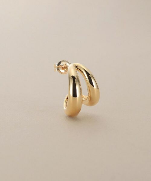 COCOSHNIK / ココシュニック ピアス・イヤリング | K10ダブルニュアンスフープ スタッドピアス | 詳細2