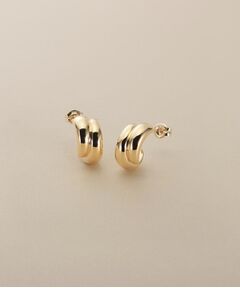 COCOSHNIK / ココシュニック ピアス・イヤリング | K10プランプシフテッドフープ スタッドピアス