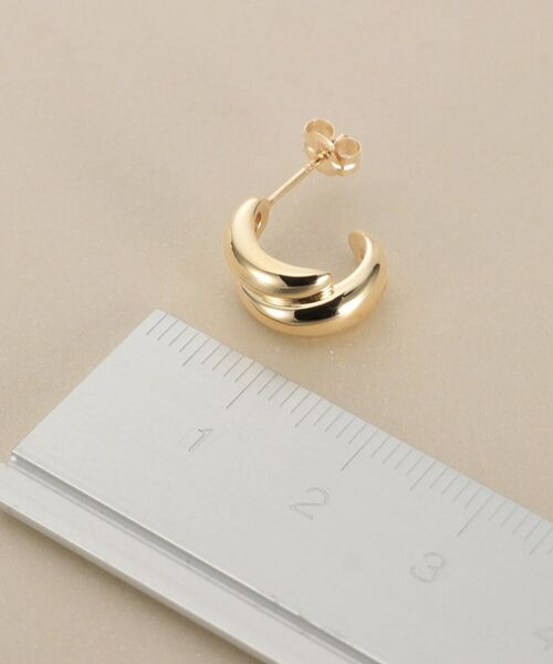 COCOSHNIK / ココシュニック ピアス・イヤリング | K10プランプシフテッドフープ スタッドピアス | 詳細4