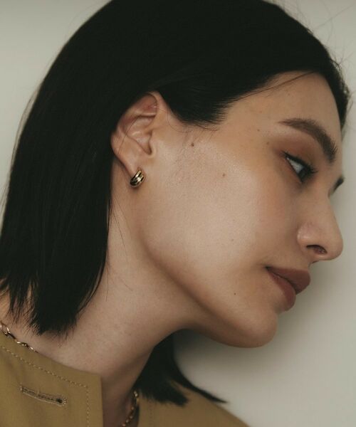 COCOSHNIK / ココシュニック ピアス・イヤリング | K10プランプシフテッドフープ スタッドピアス | 詳細7