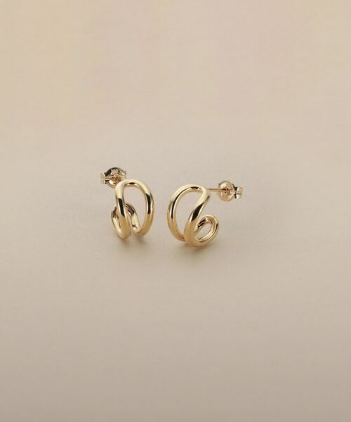 COCOSHNIK / ココシュニック ピアス・イヤリング | K10ニュアンスループ スタッドピアス | 詳細1