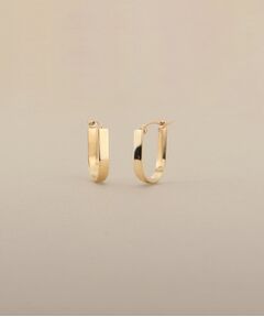 COCOSHNIK / ココシュニック ピアス・イヤリング | K10平打ち楕円 フープピアス