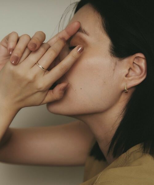 COCOSHNIK / ココシュニック ピアス・イヤリング | K10平打ち楕円 フープピアス | 詳細6