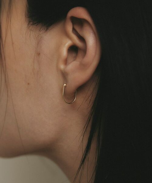 COCOSHNIK / ココシュニック ピアス・イヤリング | K10平打ち楕円 フープピアス | 詳細8