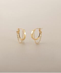 COCOSHNIK / ココシュニック ピアス・イヤリング | K10チェーンドレープ フープピアス
