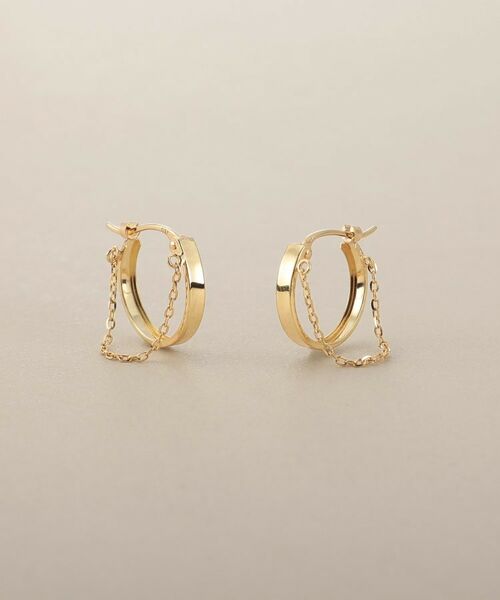 COCOSHNIK / ココシュニック ピアス・イヤリング | K10チェーンドレープ フープピアス | 詳細2
