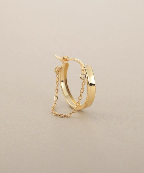 COCOSHNIK / ココシュニック ピアス・イヤリング | K10チェーンドレープ フープピアス | 詳細3