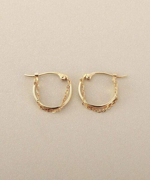COCOSHNIK / ココシュニック ピアス・イヤリング | K10チェーンドレープ フープピアス | 詳細4