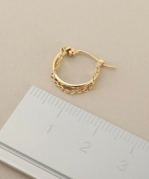 COCOSHNIK / ココシュニック ピアス・イヤリング | K10チェーンドレープ フープピアス | 詳細5