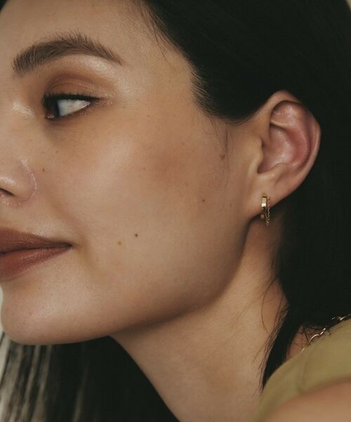 COCOSHNIK / ココシュニック ピアス・イヤリング | K10チェーンドレープ フープピアス | 詳細8