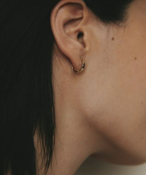 COCOSHNIK / ココシュニック ピアス・イヤリング | K10チェーンドレープ フープピアス | 詳細9