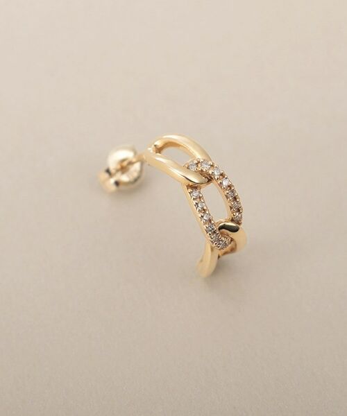 COCOSHNIK / ココシュニック ピアス・イヤリング | K10ダイヤモンド キヘイチェーンモチーフ スタッドピアス | 詳細3