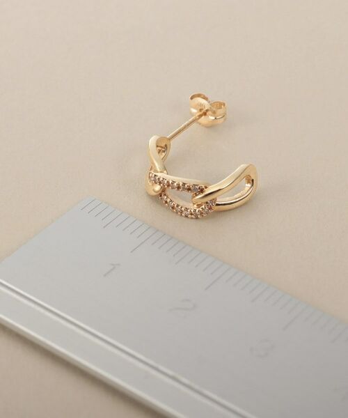 COCOSHNIK / ココシュニック ピアス・イヤリング | K10ダイヤモンド キヘイチェーンモチーフ スタッドピアス | 詳細5
