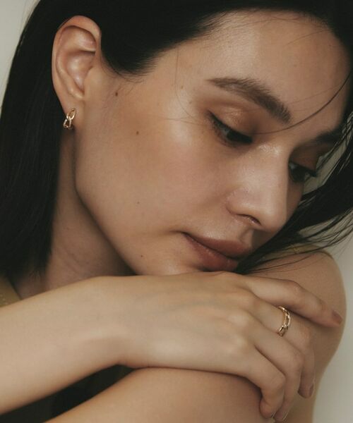 COCOSHNIK / ココシュニック ピアス・イヤリング | K10ダイヤモンド キヘイチェーンモチーフ スタッドピアス | 詳細8