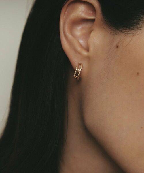 COCOSHNIK / ココシュニック ピアス・イヤリング | K10ダイヤモンド キヘイチェーンモチーフ スタッドピアス | 詳細9