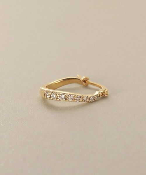 COCOSHNIK / ココシュニック ピアス・イヤリング | K10ダイヤモンド グラデカーブ フープピアス | 詳細3