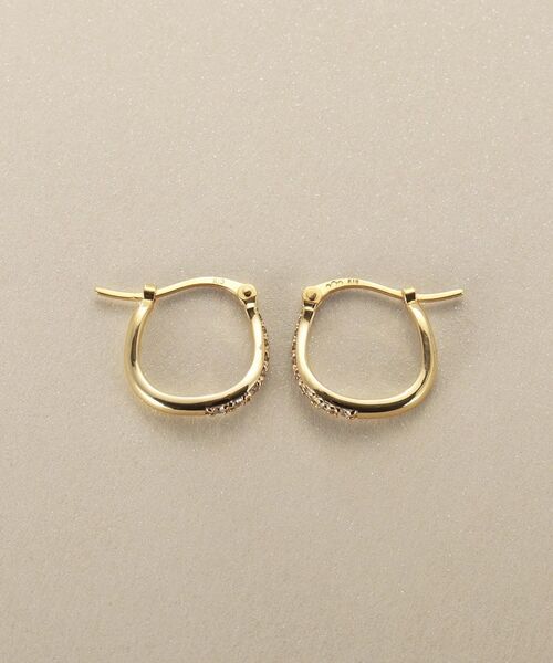 COCOSHNIK / ココシュニック ピアス・イヤリング | K10ダイヤモンド グラデカーブ フープピアス | 詳細4