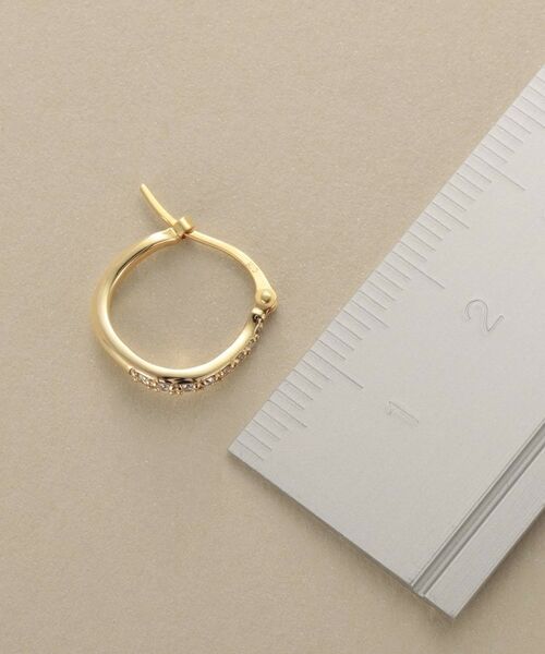 COCOSHNIK / ココシュニック ピアス・イヤリング | K10ダイヤモンド グラデカーブ フープピアス | 詳細5