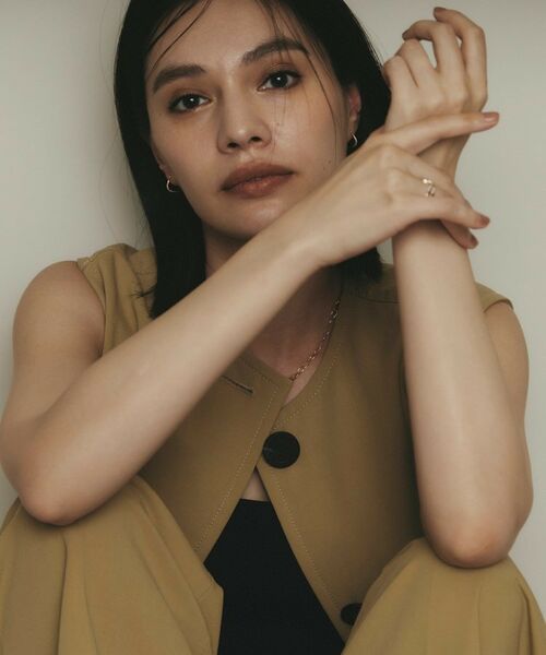 COCOSHNIK / ココシュニック ピアス・イヤリング | K10ダイヤモンド グラデカーブ フープピアス | 詳細7