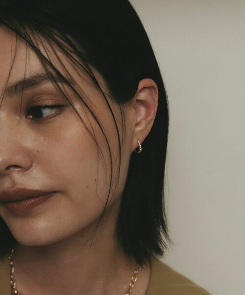 COCOSHNIK / ココシュニック ピアス・イヤリング | K10ダイヤモンド グラデカーブ フープピアス | 詳細9