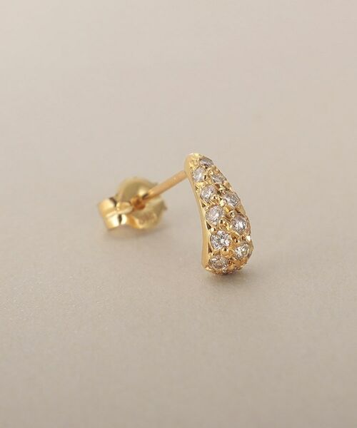 COCOSHNIK / ココシュニック ピアス・イヤリング | K18ダイヤモンド ペアシェイプカーブライン スタッドピアス | 詳細2