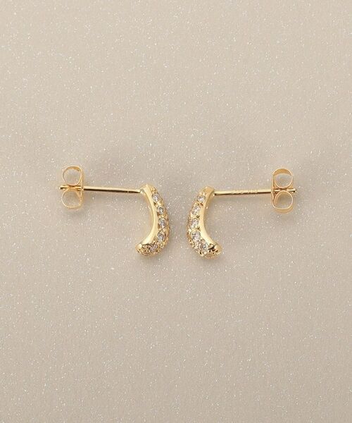 COCOSHNIK / ココシュニック ピアス・イヤリング | K18ダイヤモンド ペアシェイプカーブライン スタッドピアス | 詳細3