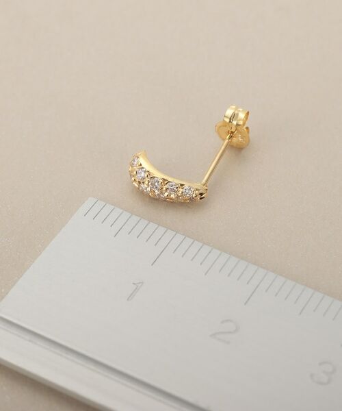 COCOSHNIK / ココシュニック ピアス・イヤリング | K18ダイヤモンド ペアシェイプカーブライン スタッドピアス | 詳細4