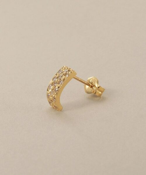 COCOSHNIK / ココシュニック ピアス・イヤリング | K18ダイヤモンド スクエアカーブライン スタッドピアス | 詳細2