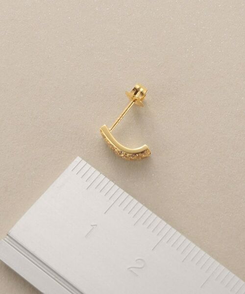 COCOSHNIK / ココシュニック ピアス・イヤリング | K18ダイヤモンド スクエアカーブライン スタッドピアス | 詳細4