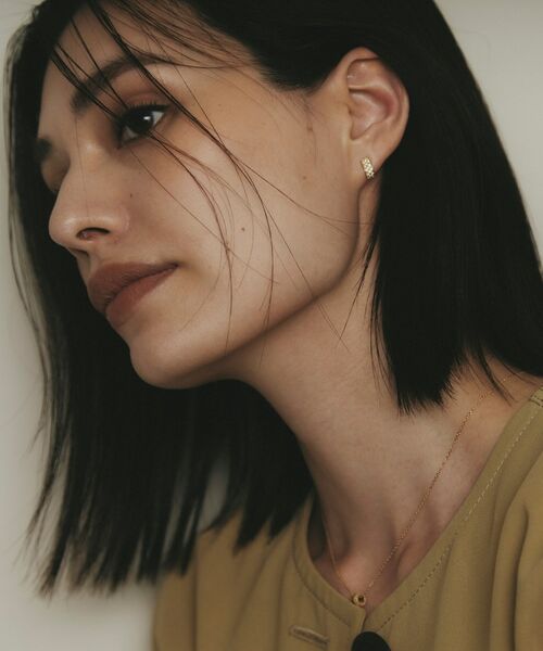 COCOSHNIK / ココシュニック ピアス・イヤリング | K18ダイヤモンド スクエアカーブライン スタッドピアス | 詳細7