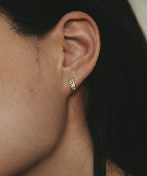 COCOSHNIK / ココシュニック ピアス・イヤリング | K18ダイヤモンド スクエアカーブライン スタッドピアス | 詳細8