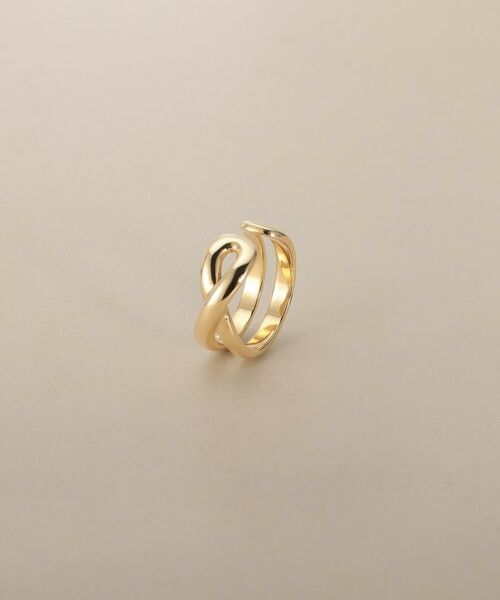 COCOSHNIK / ココシュニック ピアス・イヤリング | K10ニュアンスクロスライン イヤーカフ | 詳細1