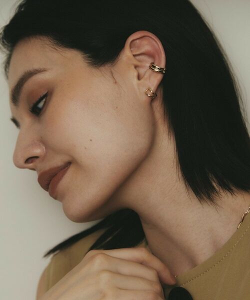 COCOSHNIK / ココシュニック ピアス・イヤリング | K10甲丸ステップ イヤーカフ | 詳細6