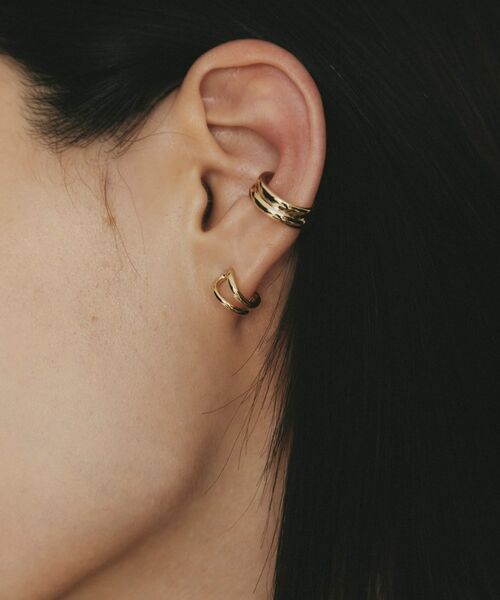 COCOSHNIK / ココシュニック ピアス・イヤリング | K10甲丸ステップ イヤーカフ | 詳細7