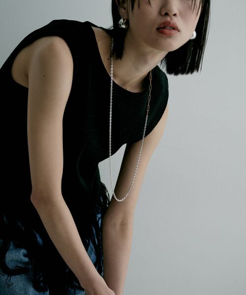 COCOSHNIK / ココシュニック ネックレス・ペンダント・チョーカー | シルバー コンビカラー フラットオーバル フラットケーブルマンテルネックレス | 詳細10