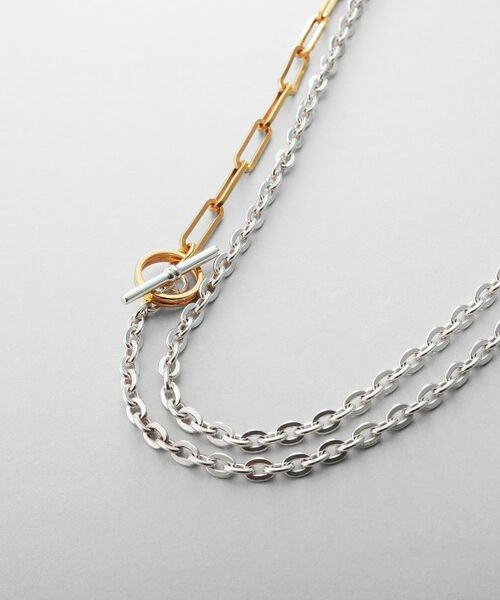 COCOSHNIK / ココシュニック ネックレス・ペンダント・チョーカー | シルバー コンビカラー フラットオーバル フラットケーブルマンテルネックレス | 詳細2