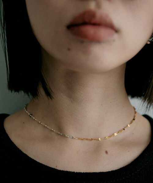 COCOSHNIK / ココシュニック ネックレス・ペンダント・チョーカー | シルバー コンビカラー デュアルペタルネックレス | 詳細8