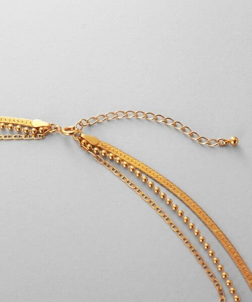 COCOSHNIK / ココシュニック ネックレス・ペンダント・チョーカー | シルバー コンビネーションチェーン フラットスネーク マリン ボールネックレスGP | 詳細3