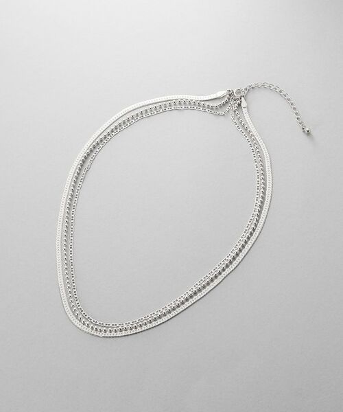 COCOSHNIK / ココシュニック ネックレス・ペンダント・チョーカー | シルバー コンビネーションチェーン フラットスネーク マリン ボールネックレス | 詳細4