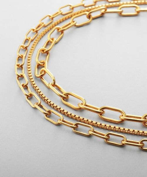 COCOSHNIK / ココシュニック ネックレス・ペンダント・チョーカー | シルバー ミックスチェーン ケーブル ベネチアンネックレスGP | 詳細2