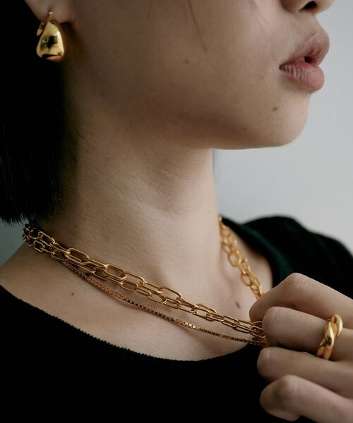 COCOSHNIK / ココシュニック ネックレス・ペンダント・チョーカー | シルバー ミックスチェーン ケーブル ベネチアンネックレスGP | 詳細8