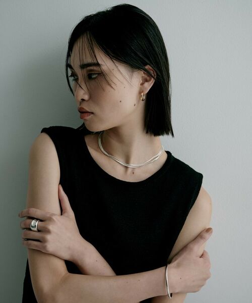 COCOSHNIK / ココシュニック ピアス・イヤリング | シルバー コンビカラー ハギーフープ ニュアンスピアス | 詳細7